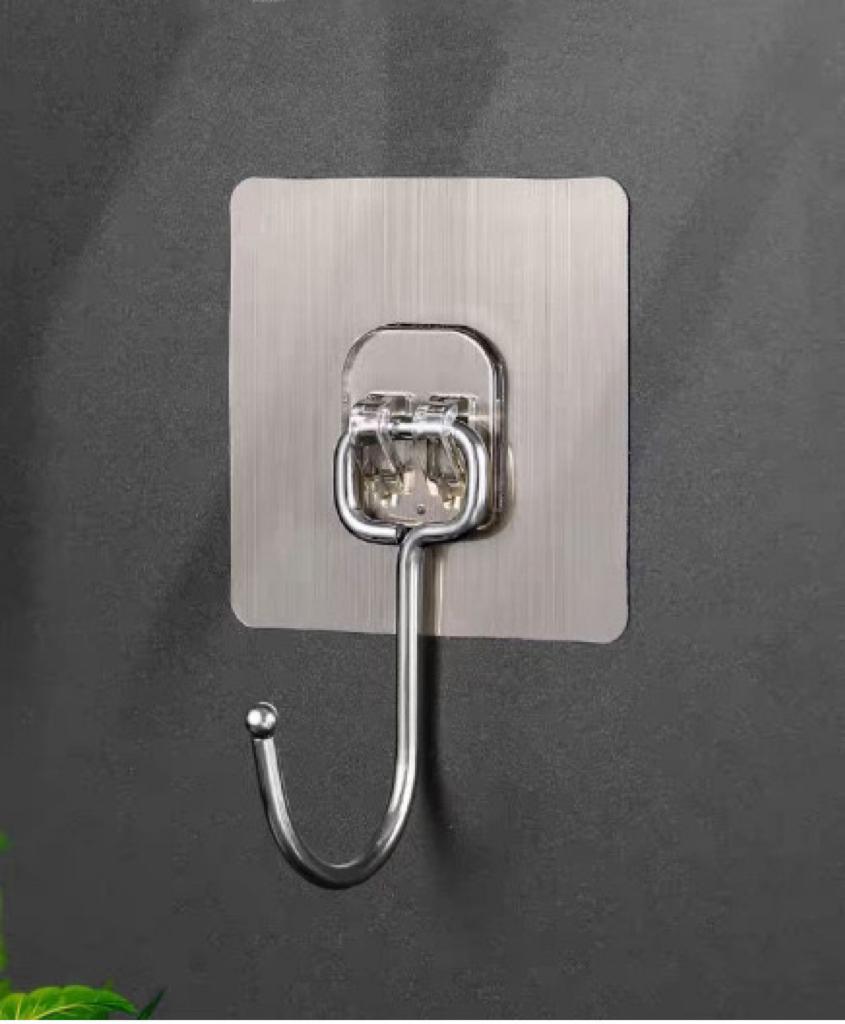 Strong Adhesive Hooks, Wall Hooks (Max) Nail-Free Adhesive Coat Hangers With Stainless Steel Hooks, Reusable Practical Towel Sho