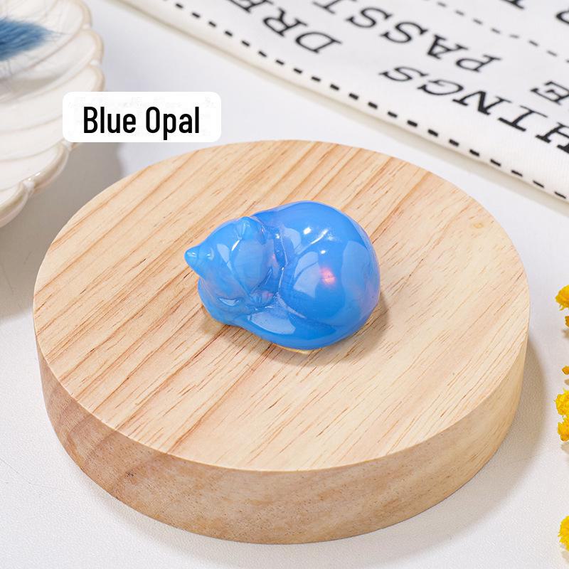 

Фигурки кошек из натурального хрусталя: Украшения из полудрагоценных камней ручной работы для домашнего декора 2x3.5x3.5 cm