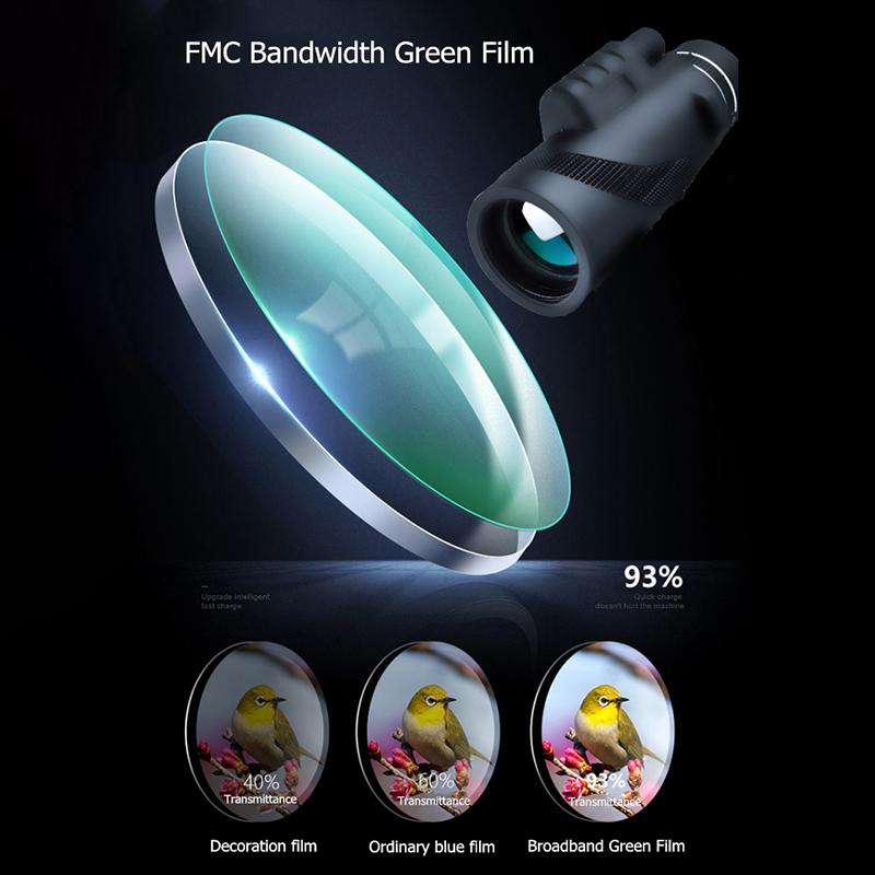 80X100 Optical Lens Zoom Monocular Telescope+Aluminum Alloy Tripod+Phone Clip