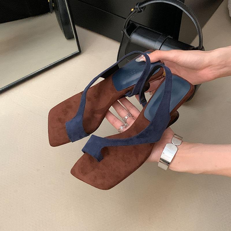 

Fashion 2025 New Footwear Summer Spring Women Wedges Sandals Shoes Shallow Fashion Wedges Ladies Heeled Sandals Shoes Female Slides 35 синий