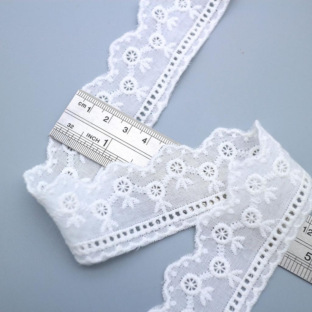 White Embroidered Cotton Lace Diy Handmade Accessories Hollow Embroidery Clothes Decorative Edge