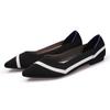 Egg Rolls Spring and Autumn Flying Knitted Single Shoes 40 Doudou 41 Flat Bottom 43 Large Size Women's Shoes Soft Sole Knitted Pointed Tip