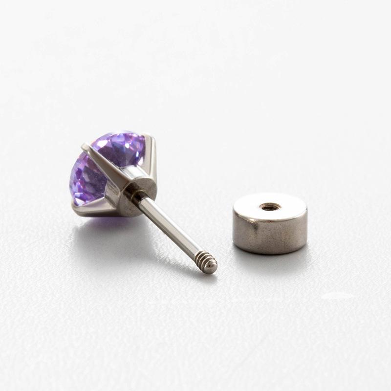 Henson Zirkonia Ohrstecker: Titanstahl, Diamantfunkeln, Für Ohrknorpel, Kein Entfernen erforderlich, Größe 3-8MM.