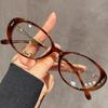 Fashionable No-makeup Reading Glasses For Women, High-end Oval Frame Anti-blue Light Retro Cat-eye Reading Glasses 9521