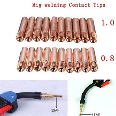 10 adet MB-15AK M6 * 25mm MIG/MAG Kaynak Meşalesi Kontak Ucu Gaz Memesi 0.8/1.0mm