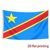 2D Flat, 1pc Multi-size Optional 2D Flat Flag Pattern of the Democratic Republic of the Congo Single-sided Printing, Fan Support Flags, National Theme