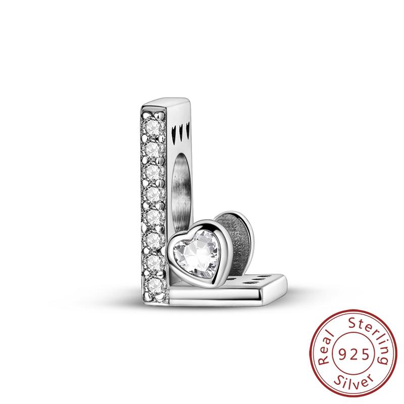 Copper Alphabet Beads Love Letter Charm Fit Original Bangle Bracelet Diy Jewelry Gift