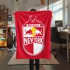 New York Red Bulls Printed Flannel Blanket, soft throw for bedroom sofa, washable,soccer fan merchandise, great gift.
