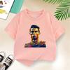 Summer Football Star Cr7 Children's T-Shirt Cool Polyester Casual Sports Boy Girl Costume Party Cartoon Birthday Gift Kid Tees Tops