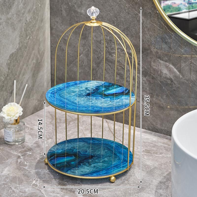 Nordic Vanity Table Birdcage Shelf Makeup Storage Box for Bathroom