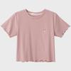 2024 Trendy Embroidered Crop Top – Slim, Short-Sleeve, Ear-Edge Design for Women
