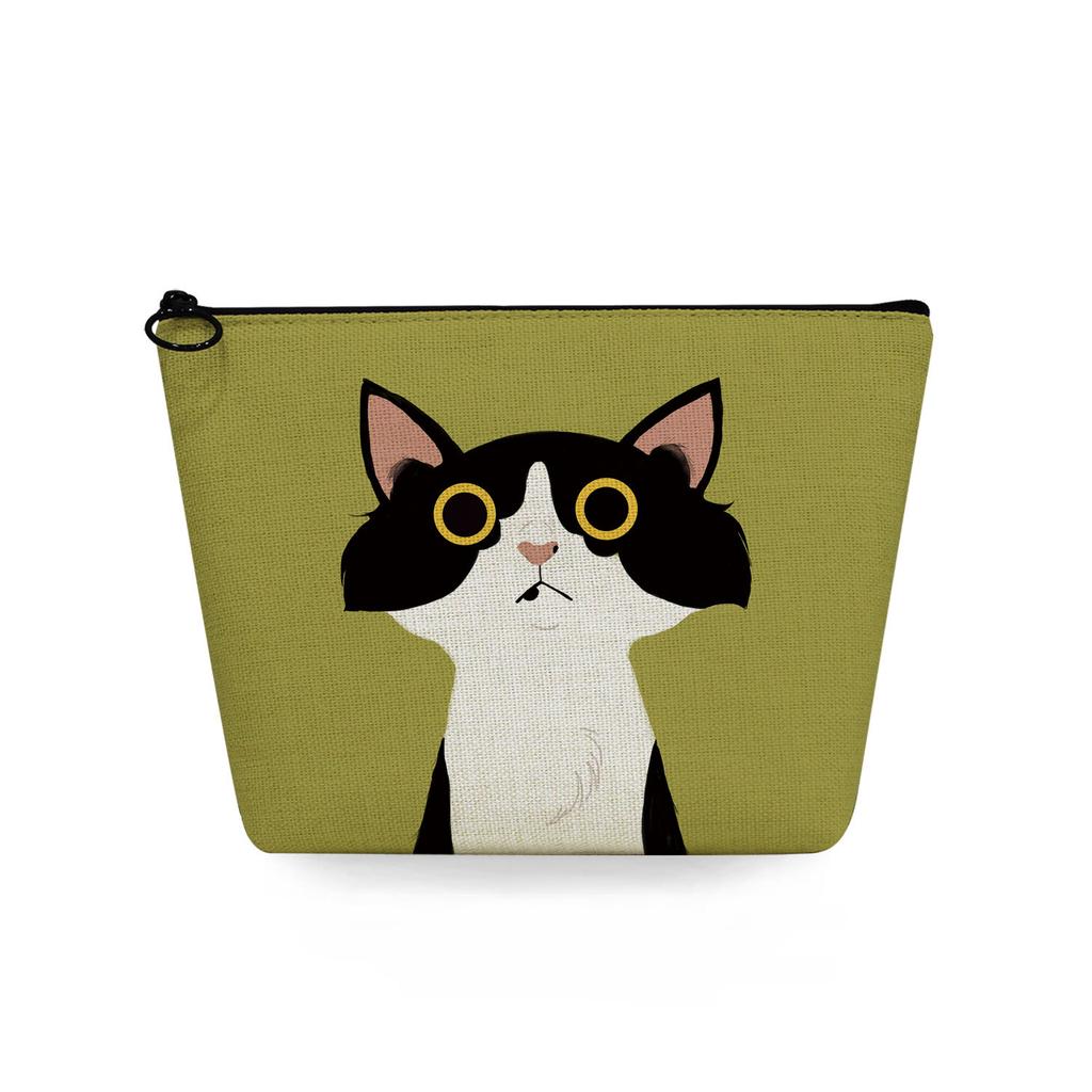 Women Cat Print Cosmetic Bag Toiletries Organize Travel Storage Case  6384