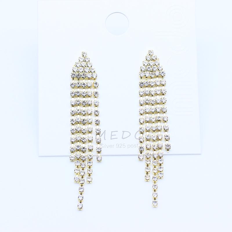 Ohrringe mit S925 Silbernadel und Diamantquasten - Funkelnder Hochzeitsschmuck