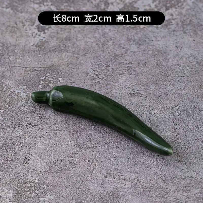 Ceramic Chopstick Holder Japanese Style Mushroom Chili Vegetable Chop Stick Racks Kitchen Decorative Spoon Fork Rest Tableware