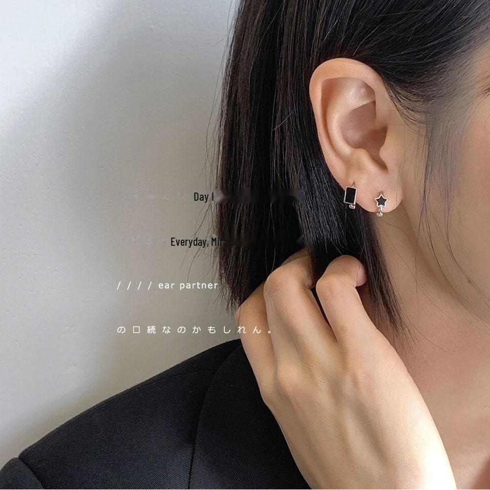 S925 Silver Retro Hong Kong Style Korean Love Earrings for Women - Elegant and Chic Design