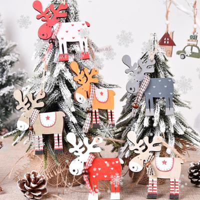 Christmas Tree Elk Pendant For Parties  Gifts Wooden Christmas Decoration Colorful Creative For Holiday Decor Hang Design  Accessories