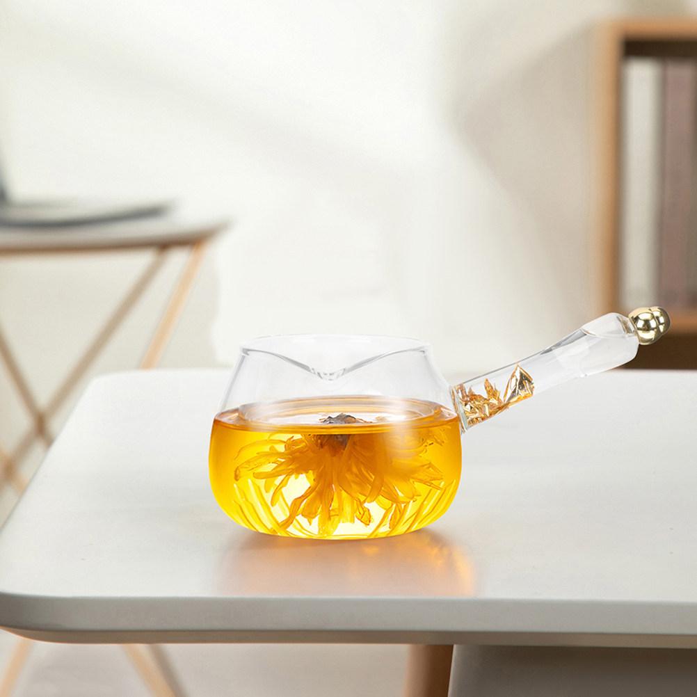 

2Pcs Glass Gongfu Fairness Cup Heat Resistant Side Handle Tea Pitcher Precise Pouring for Loose Leaf Tea Sharing Hot Beverage other