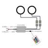 DC12V 10W 2 * 80MM RGB flerfarget LED Angel Eyes Halo Ring SMD5050 med fjernkontrolllysstyrke
