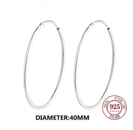925 Sterling Silver Big Circle Stud Earrings for Women New Fashion Exaggerated Party Jewelry Gifts Prevent Allergy