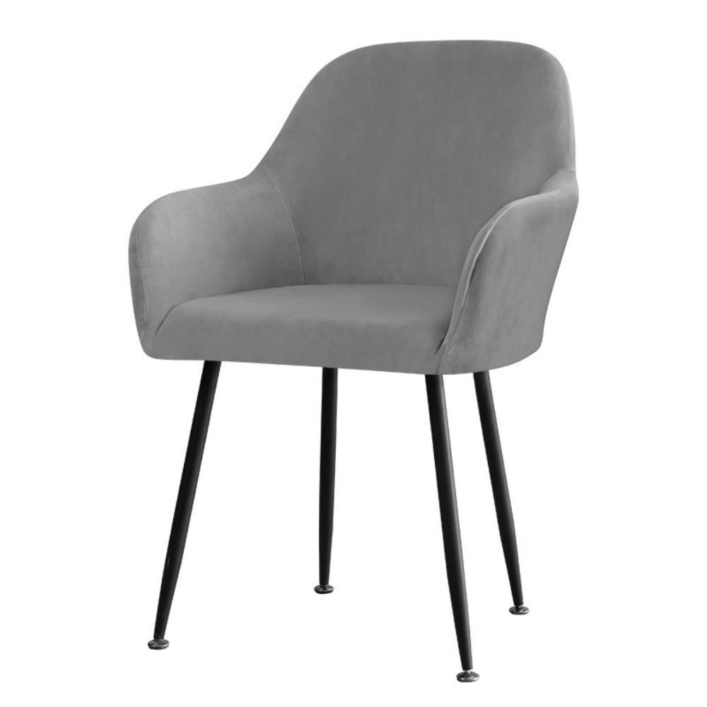 Soft Velvet Dining Chair Cover Elastic Washable Chair Slipcover Warm Seat Anti-slip High Armchair Cover