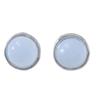 Round Cat's Eye Resin Stud Earrings - Versatile Light Luxury Design with Silver Needle.