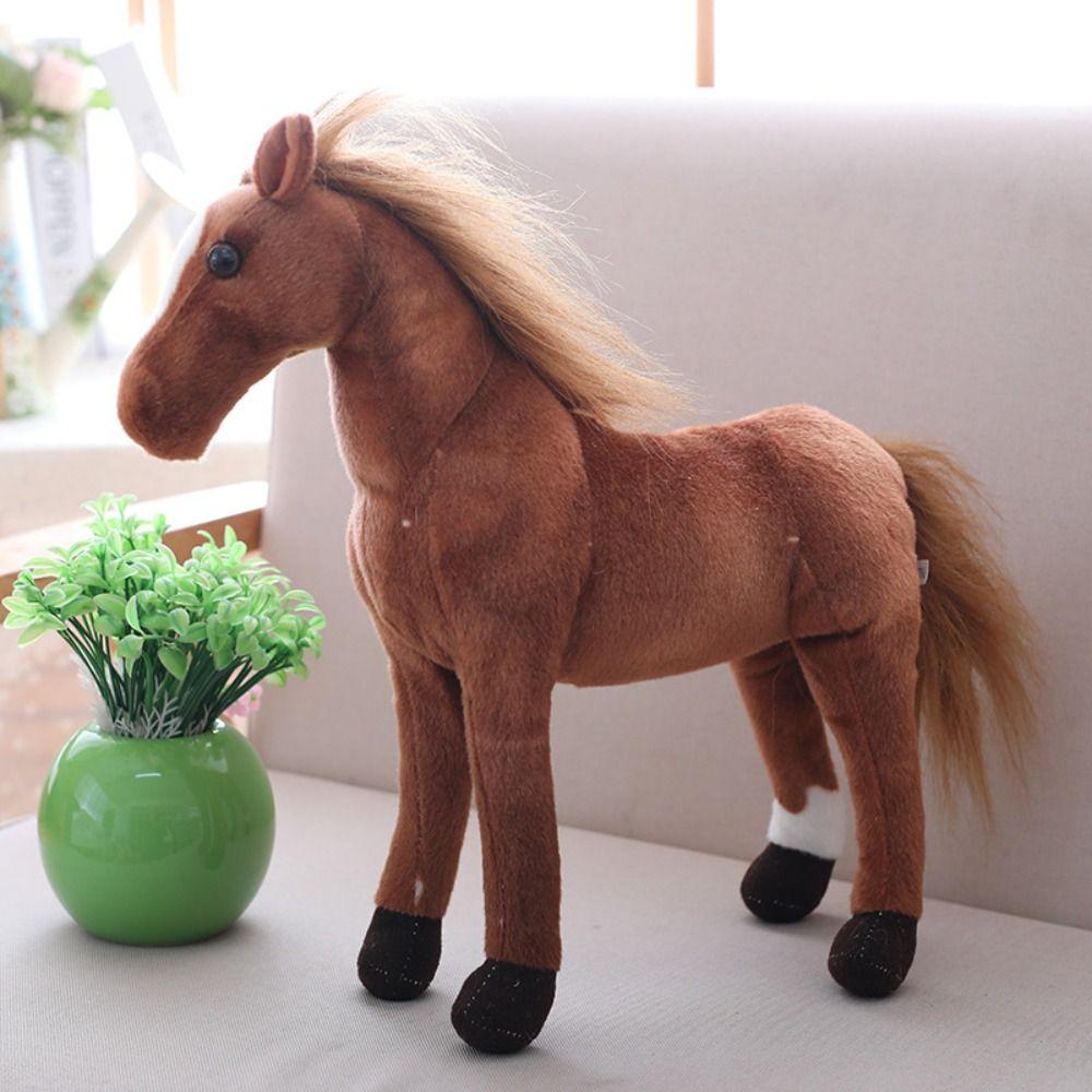 Stuffed Animal Realistic Horse Stuffed Toy Simulation Horse Plush Doll  Birthday Gift