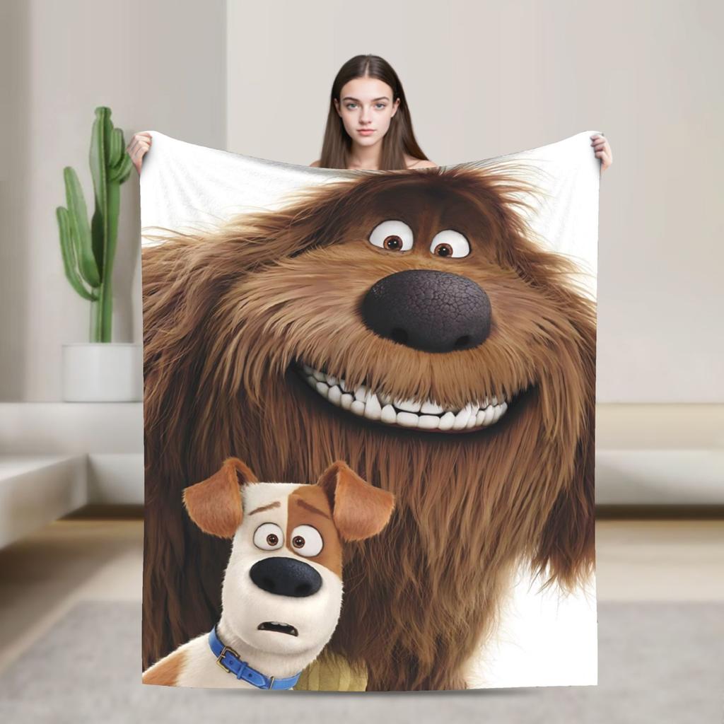 The Secret Life of Pets Flannel Blanket Warm Soft Throw Blanket for Home Decor Travel Funny Bedspread Sofa Bed Cover