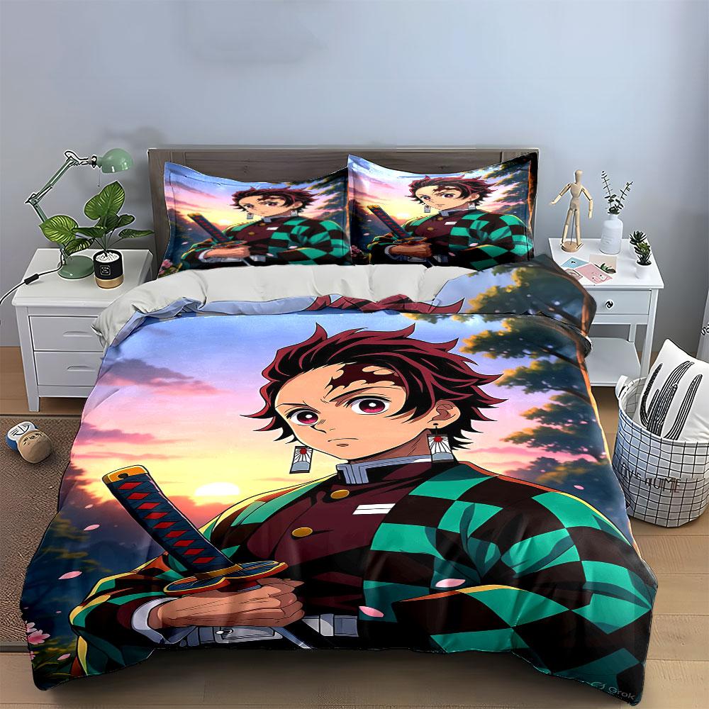 Character holding a sword. Bedding sets Duvet cover sets Duvet covers Pillowcases(1 * Duvet Cover 2 * Pillowcases without duvet insert)