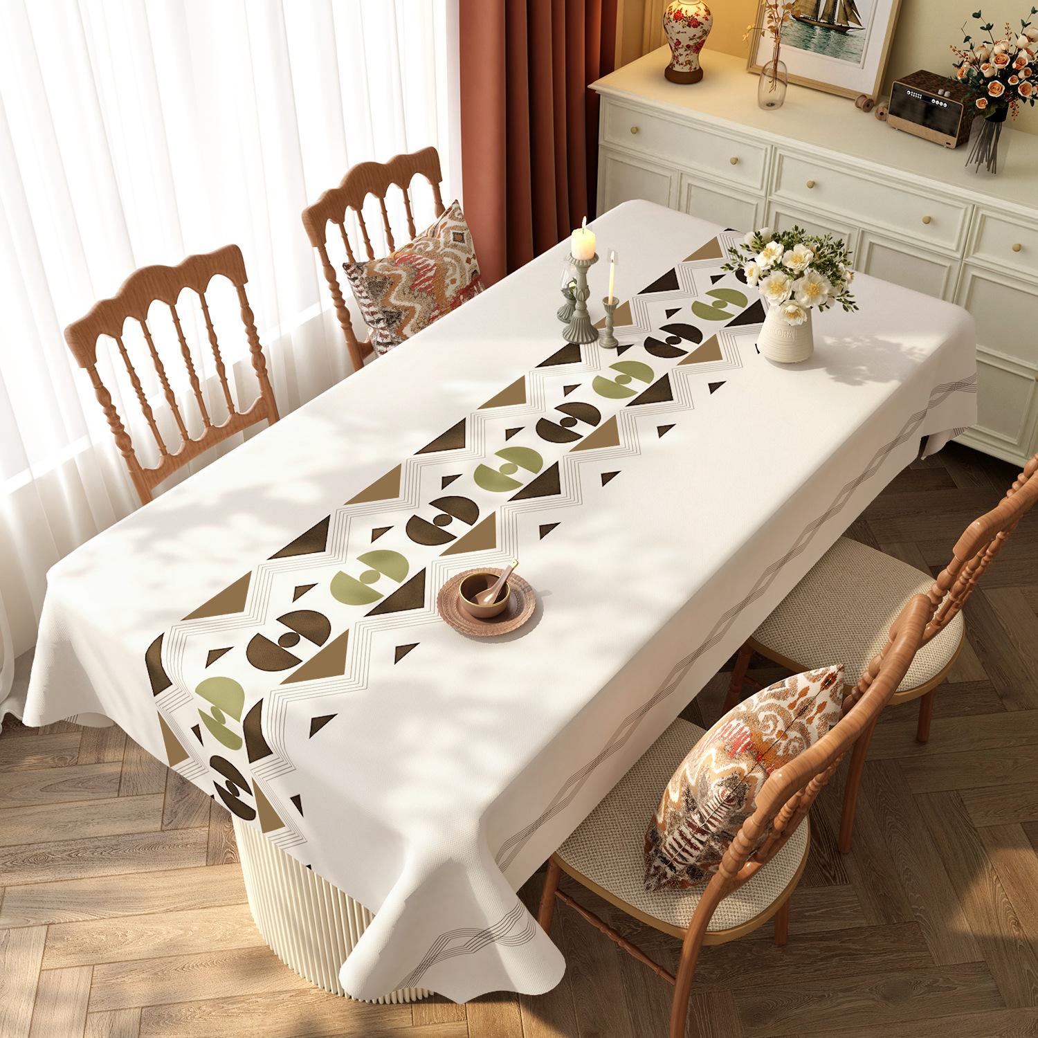 

Ethnic Style Tablecloth Waterproof Oil-resistant Non-washable Heat-resistant Luxurious High-end Long Rectangular Pattern Cloth 80x120cm 1pcs