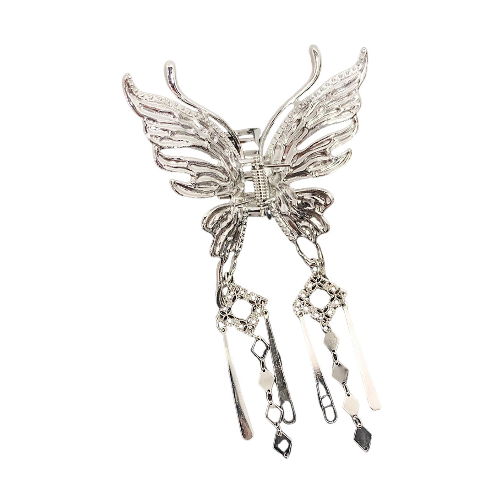 

Металлическая заколка-бабочка в стиле Y2K для женщин, блестящая заколка для волос с кисточкой из страз, модное изысканное ювелирное украшение, аксессуар для волос для девочек