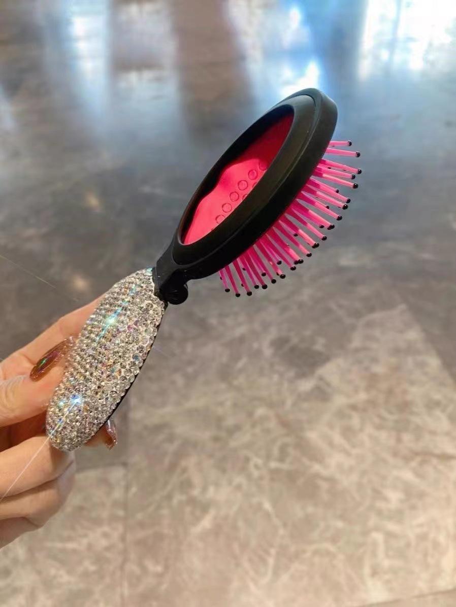 

Стразовая Девочка Портативная Мини Складная Расческа-Подушка с Воздухом и Зеркало