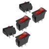 A96I-20 Pcs 2 Pin SPST Red Neon Light On/Off Rocker Switch AC 16A/250V 20A/125V