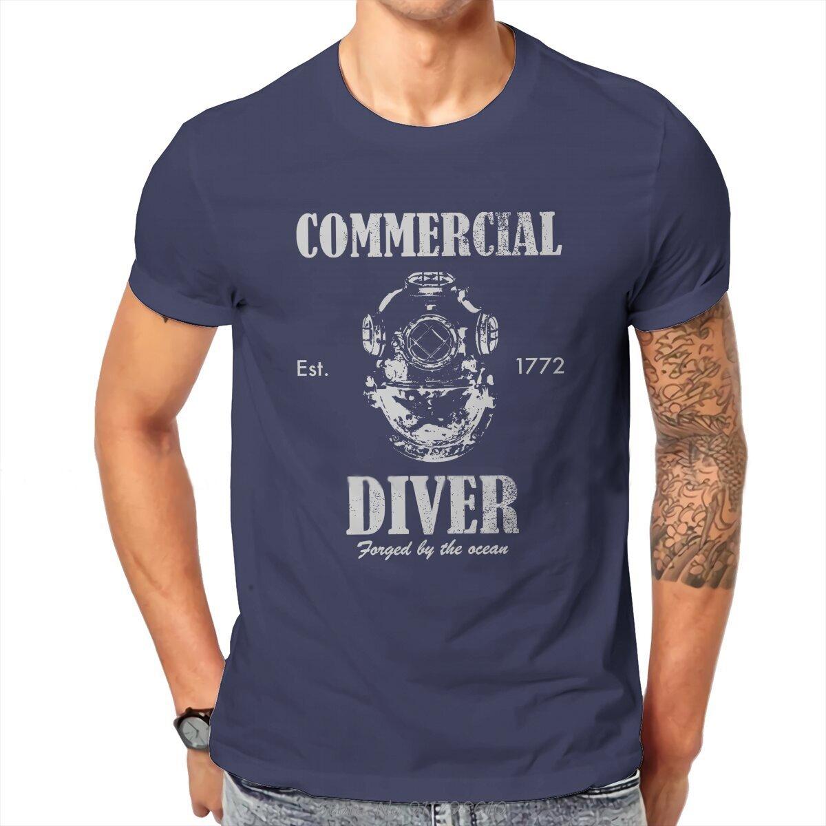 

Commercial Diver Fashion TShirts Dive Scuba Diving Male Style Fabric Streetwear T Shirt Summer Fashion Oversized T-shirt Tees S
