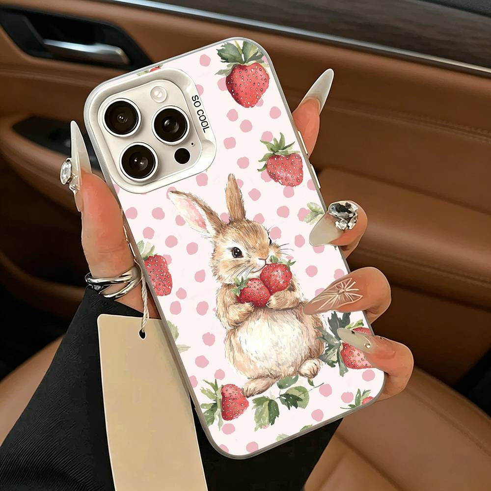 Cute R-Rabbit P-Peter Phone Case For iPhone 17,16,15,14,13,12,11 Plus,Pro Max,XS,white silver phone case