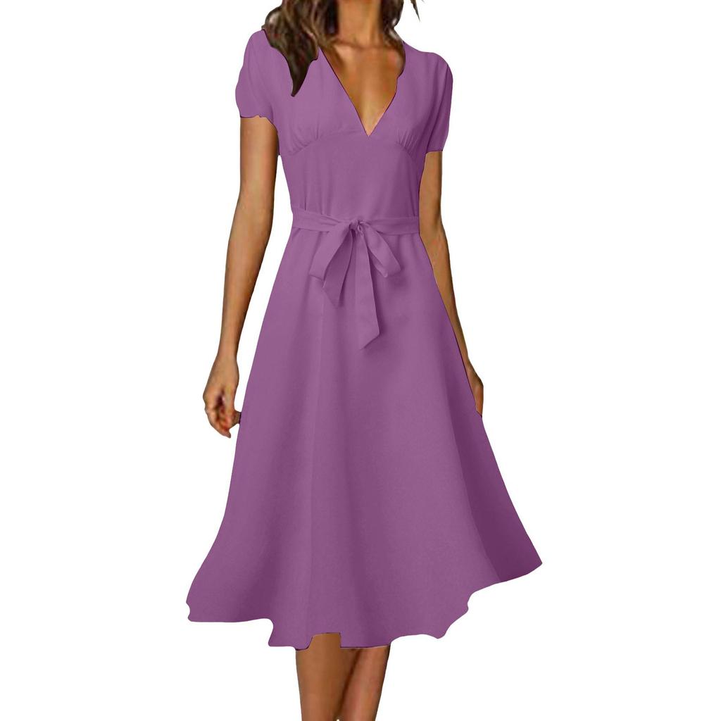 IHUASU Rochie sexy cu decolteu în V la modă pentru femei