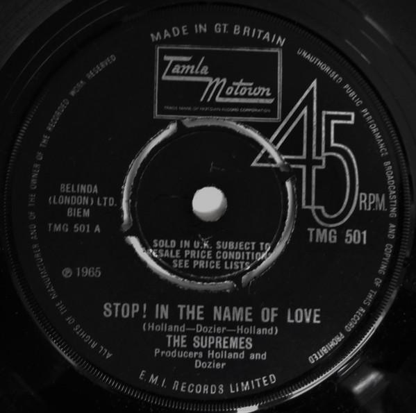 7inch Record SUPREMES - Stop! In The Name Of Love TMG501 Tamla Motown 1965 UK Soul/Funk Used