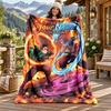 Akaza Demon Slayer Custom Name Flannel Blanket Personalized Soft Warm Plush Throw Blanket Customized Gift for Family Friends