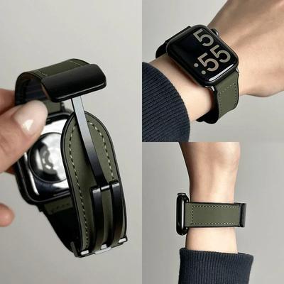 Silicone Leather Strap For Apple Watch Band 49/44/42/45/38/40/41 Accessories Bracelet for iWatch Ultra Series 10 9 8 7 SE 6 5 4