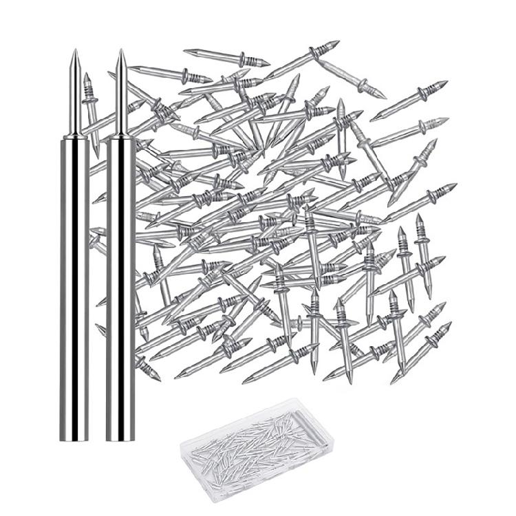 Multifunction Double Ended Nail Set With Installation Tool Metal Skirting Nails Set Quick Installs for Wall & Tile Fixtures