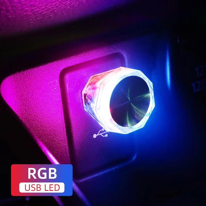 1x Mini USB Nachtlicht Atmosphärenlicht RGB LED Augenschutz Plug & Play Auto Innenraum Ambienteleuchten Party Computer Dekoration