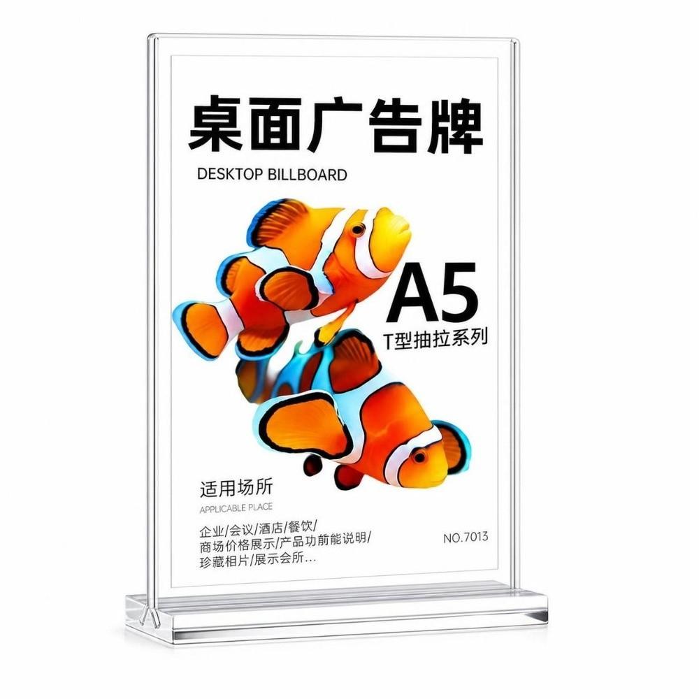 Durable A4/A5/A6 Desk Display Stand Acrylic Transparent Menu Stand Holder Double Side Clear Price Label Display Rack Hotel
