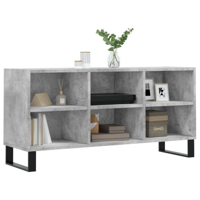 VidaXL Meuble TV gris béton 103,5x30x50 cm bois d'ingénierie 827000