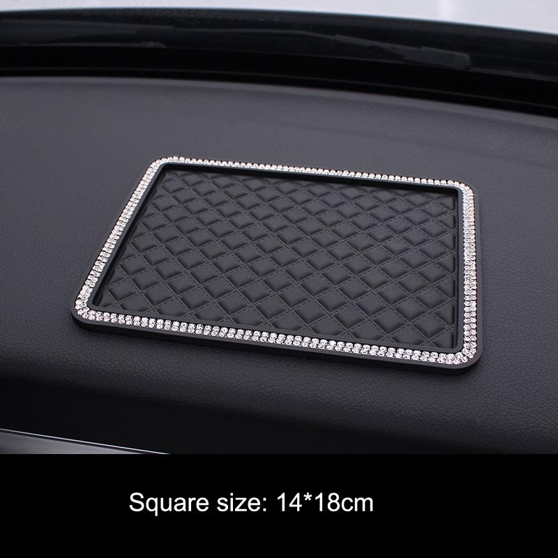 New Daisy Flower Crystal Car Silicone Anti-Slip Mat Non Slip Pad Mobile Phone Sunglasses Holder Sticky Car Interior Decortion