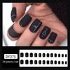 24 Piezas Triangulares para Uñas en Blanco y Negro con Efecto Mate Cuadrado Mediano y Decoración de Moda para Entusiastas del Arte de Uñas