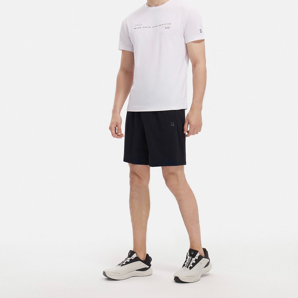 Fila A.P. Series High Elastic Solid Color Knitted Casual Shorts Men Shorts Black A11M331610A-BK