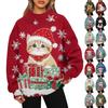 Ladies' Fashionable Christmas Printed Long Sleeved High Neck Sweatshirt Top