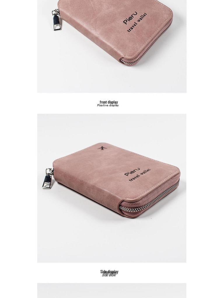 2024 RFID Anti-Theft Zipper Passport Holder: Multifunctional Travel Wallet Organizer