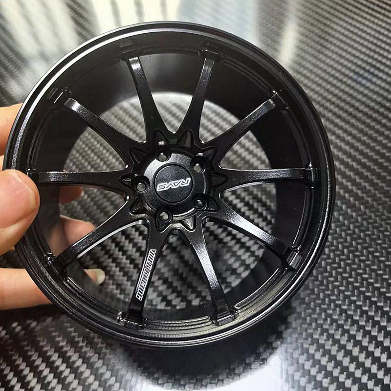 Metal Mini Road Wheel Rim, RAYs Aluminum Alloy Forged Refitting Wheel Model Modified Ornaments Desktop Display