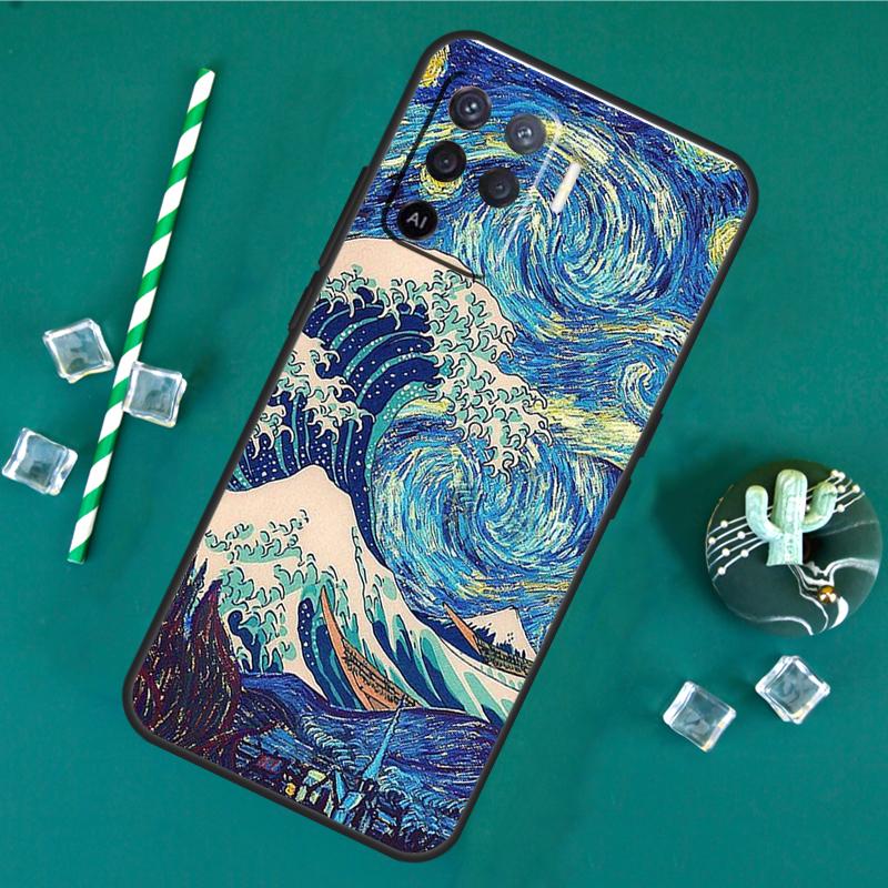 The Great Wave off Kanagawa Phone Case For Oppo A18 A38 A58 A78 A98 A40 A60 A80 A91 A15 A17 A74 A94 A54 A57S A16 A76 A96