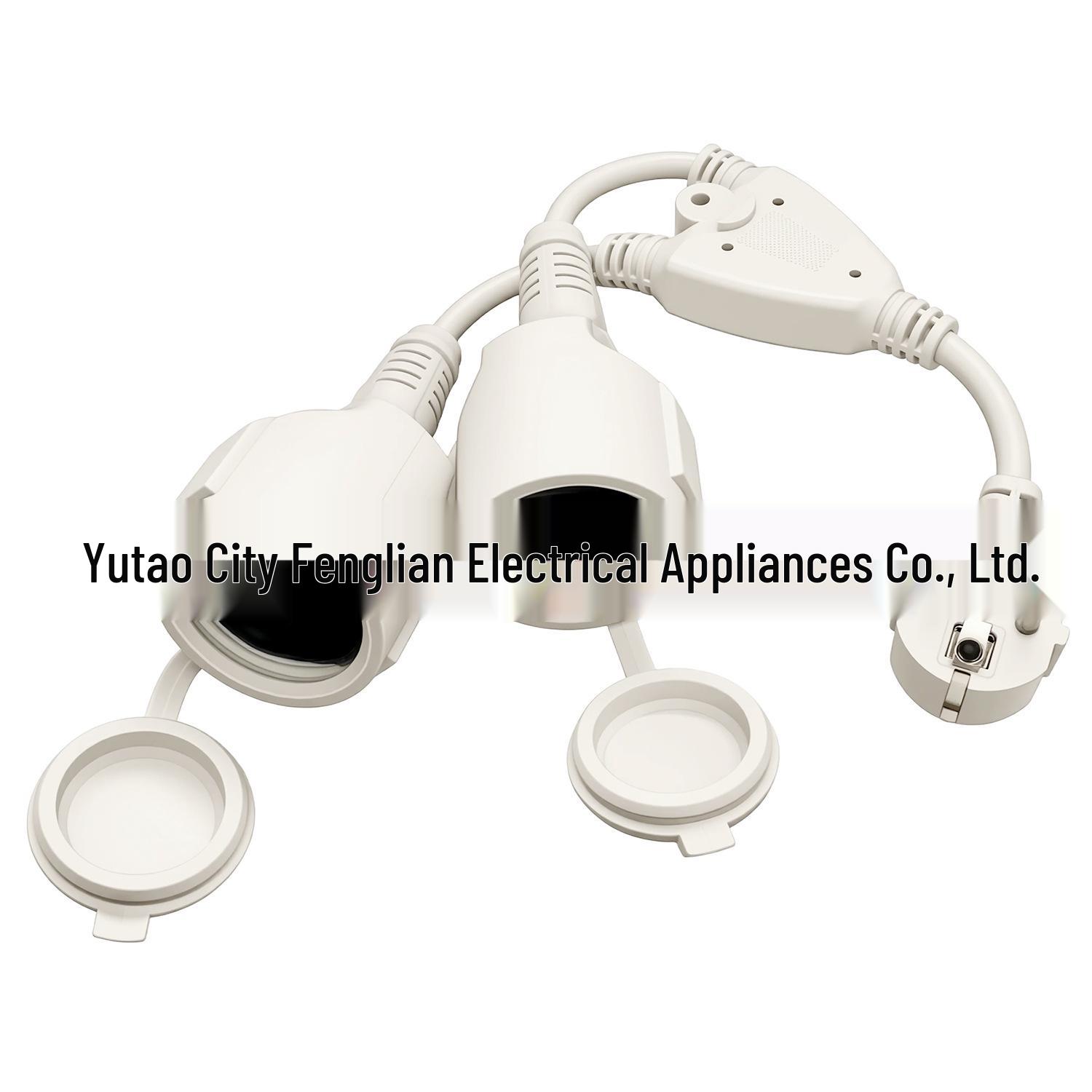 

35CM White Europlug 3-Pin Male-Female Extension Cord, 3-Core, 1.5mm² білий
